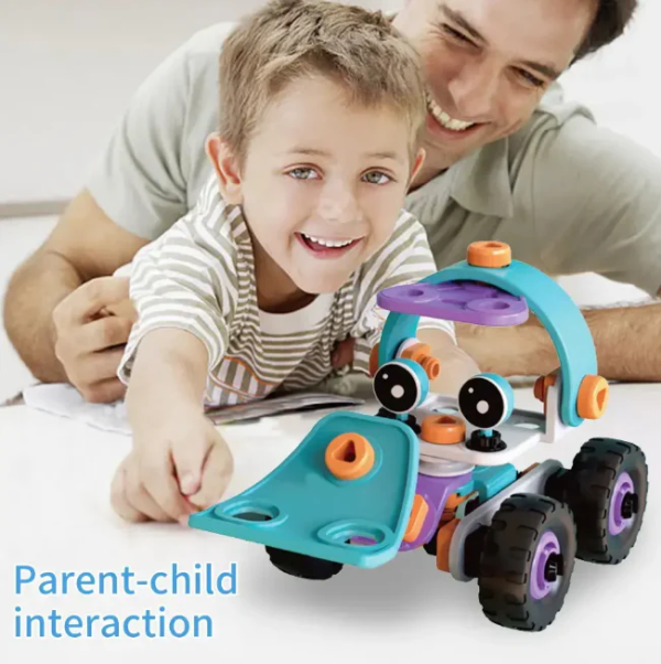 Diy Soft Rubber Building Puzzle Truck Toy Set For Kids – Creative 3d Assembly Construction Vehicle Toy With Flexible Pieces, Safe Educational Stem Learning Toy For Toddlers And Children – Random Color