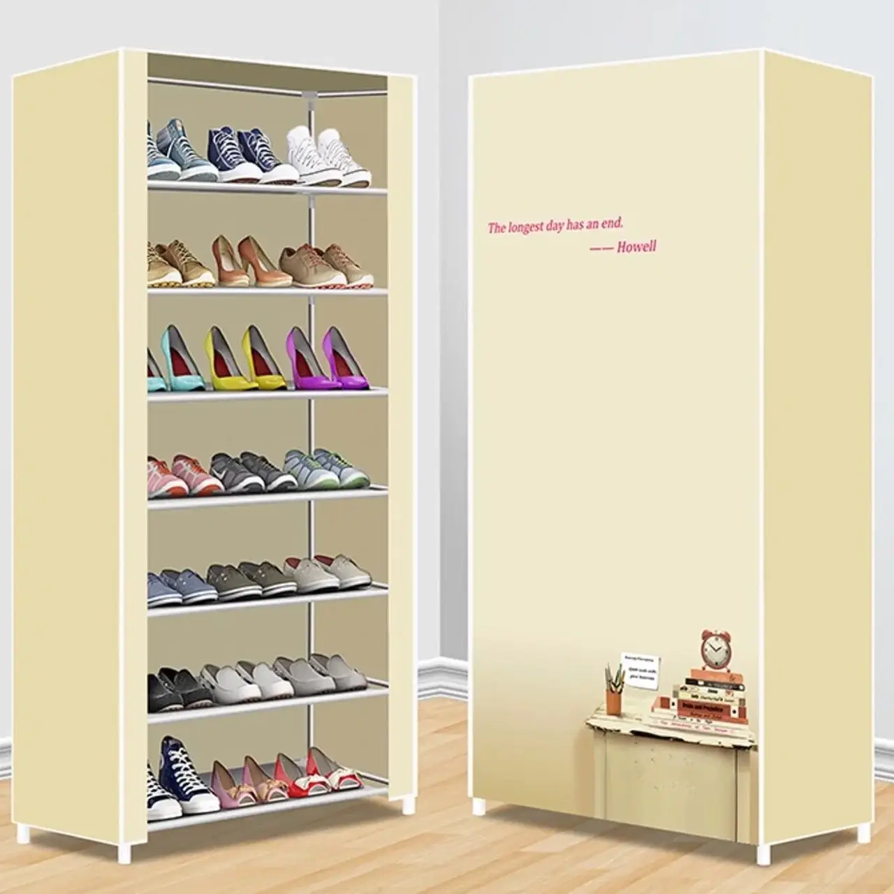 8 Layer Portable Dustproof Shoe Rack