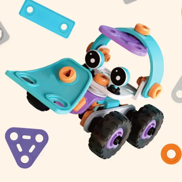 Diy Soft Rubber Building Puzzle Truck Toy Set For Kids – Creative 3d Assembly Construction Vehicle Toy With Flexible Pieces, Safe Educational Stem Learning Toy For Toddlers And Children – Random Color
