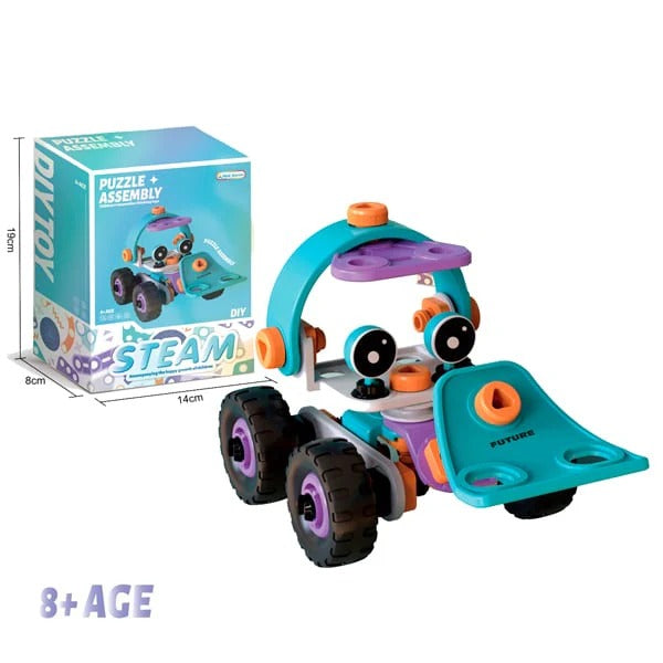Diy Soft Rubber Building Puzzle Truck Toy Set For Kids – Creative 3d Assembly Construction Vehicle Toy With Flexible Pieces, Safe Educational Stem Learning Toy For Toddlers And Children – Random Color
