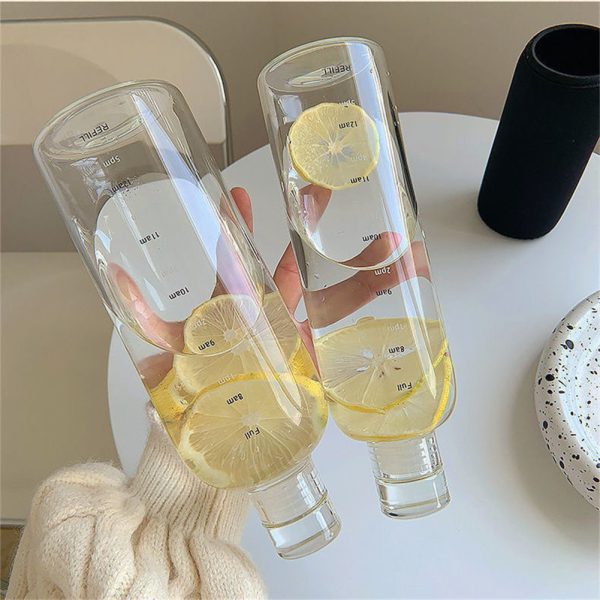 Transparent glass,lightweight Sports Water Bottle