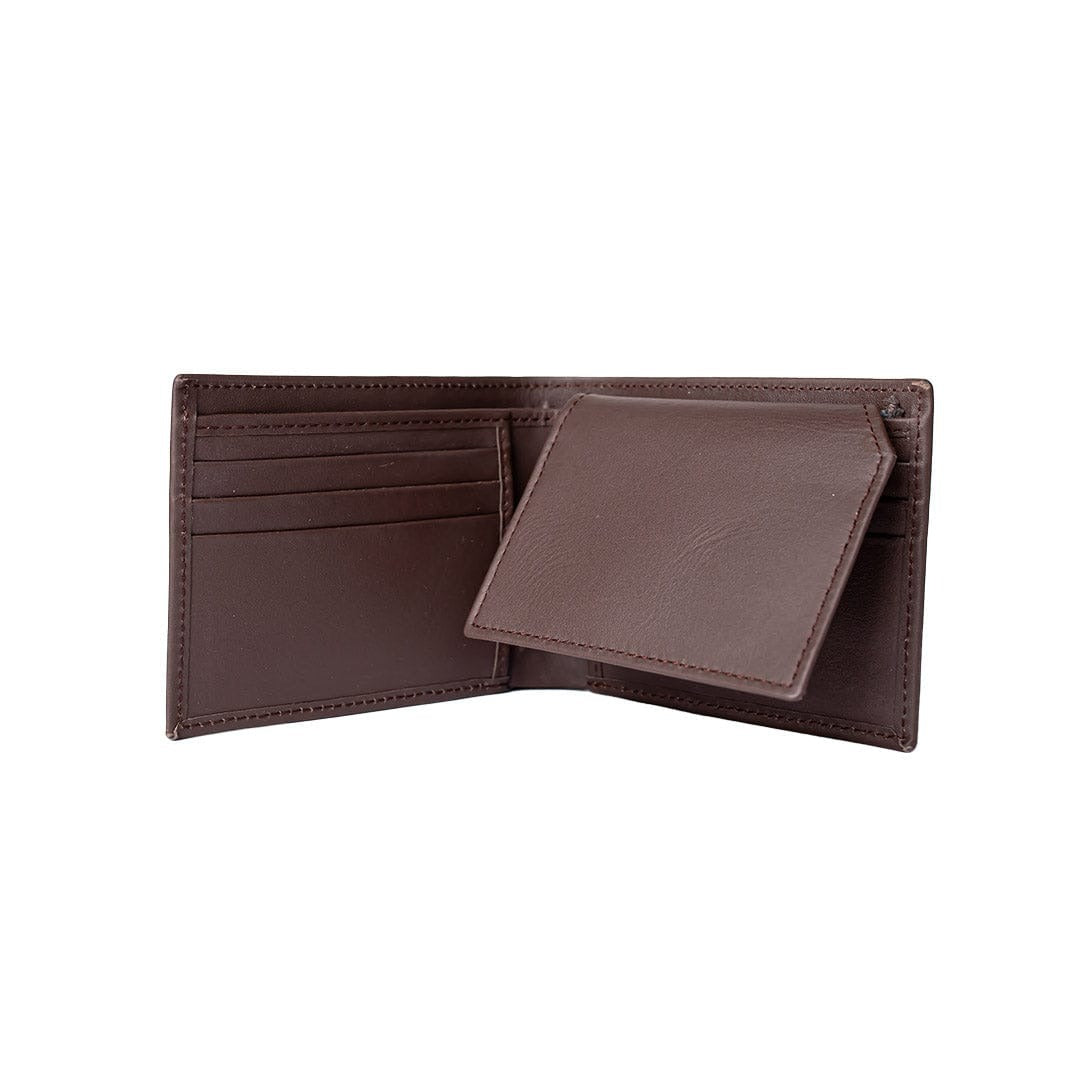 Maroon Bifold Contrast Stitch Leather Wallet