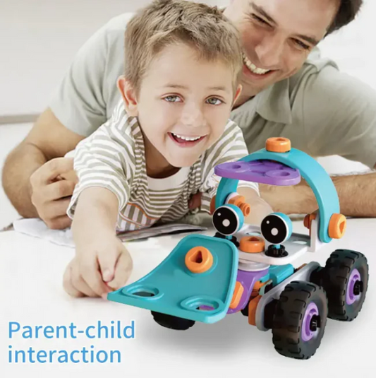 Diy Soft Rubber Building Puzzle Truck Toy Set For Kids – Creative 3d Assembly Construction Vehicle Toy With Flexible Pieces, Safe Educational Stem Learning Toy For Toddlers And Children – Random Color