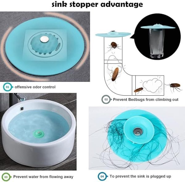 Silicone Sink Hair Strainer Floor Drain Bathroom Kitchen Stopper