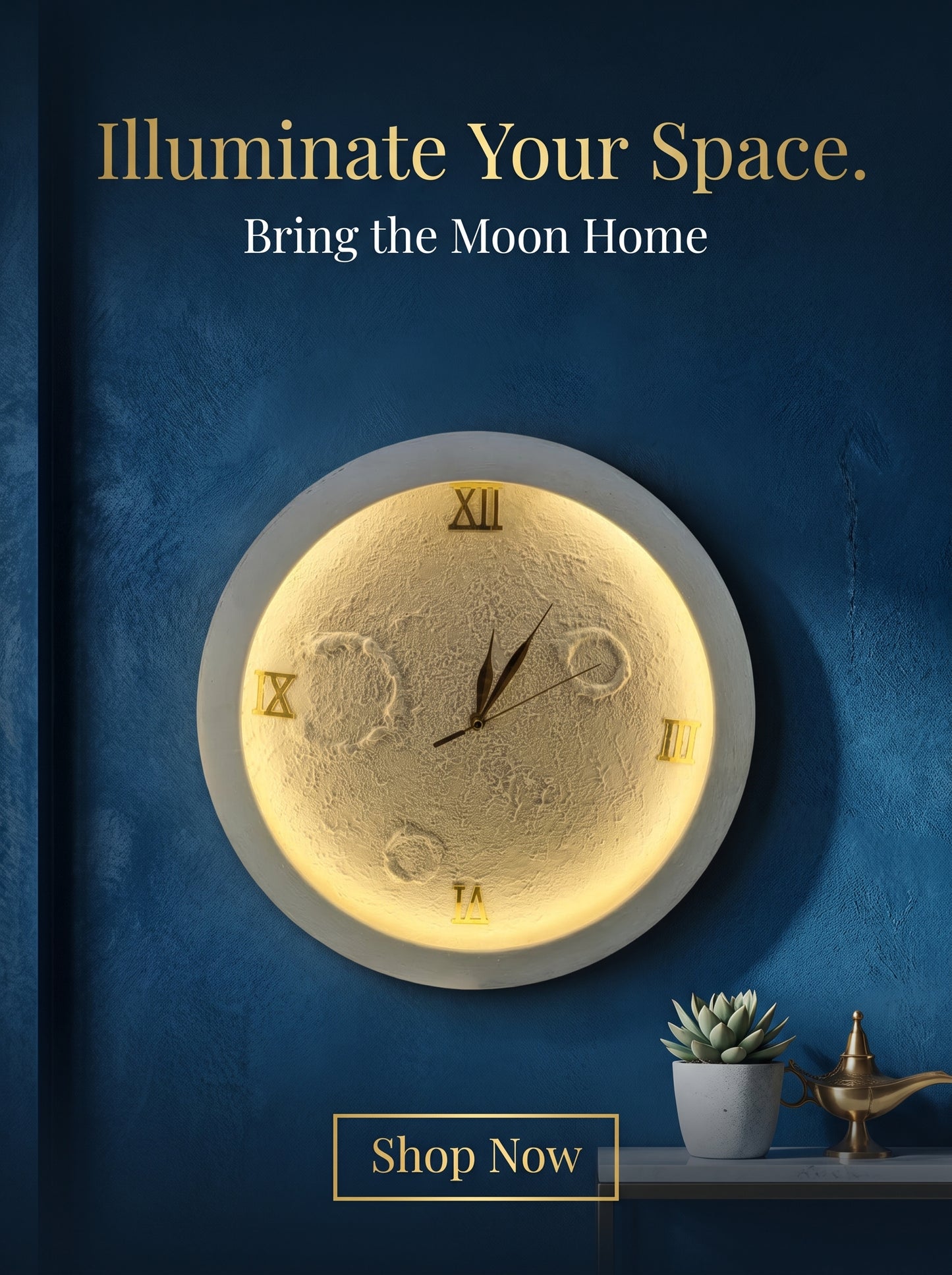 Moon wall Clock