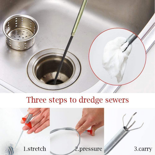 90 Cm Drain Wire Hair Drain Clog Removers, Kitchen Sink Cleaning Hook, Bathroom Toilet Pickup Tool, Hair Dredging Tool