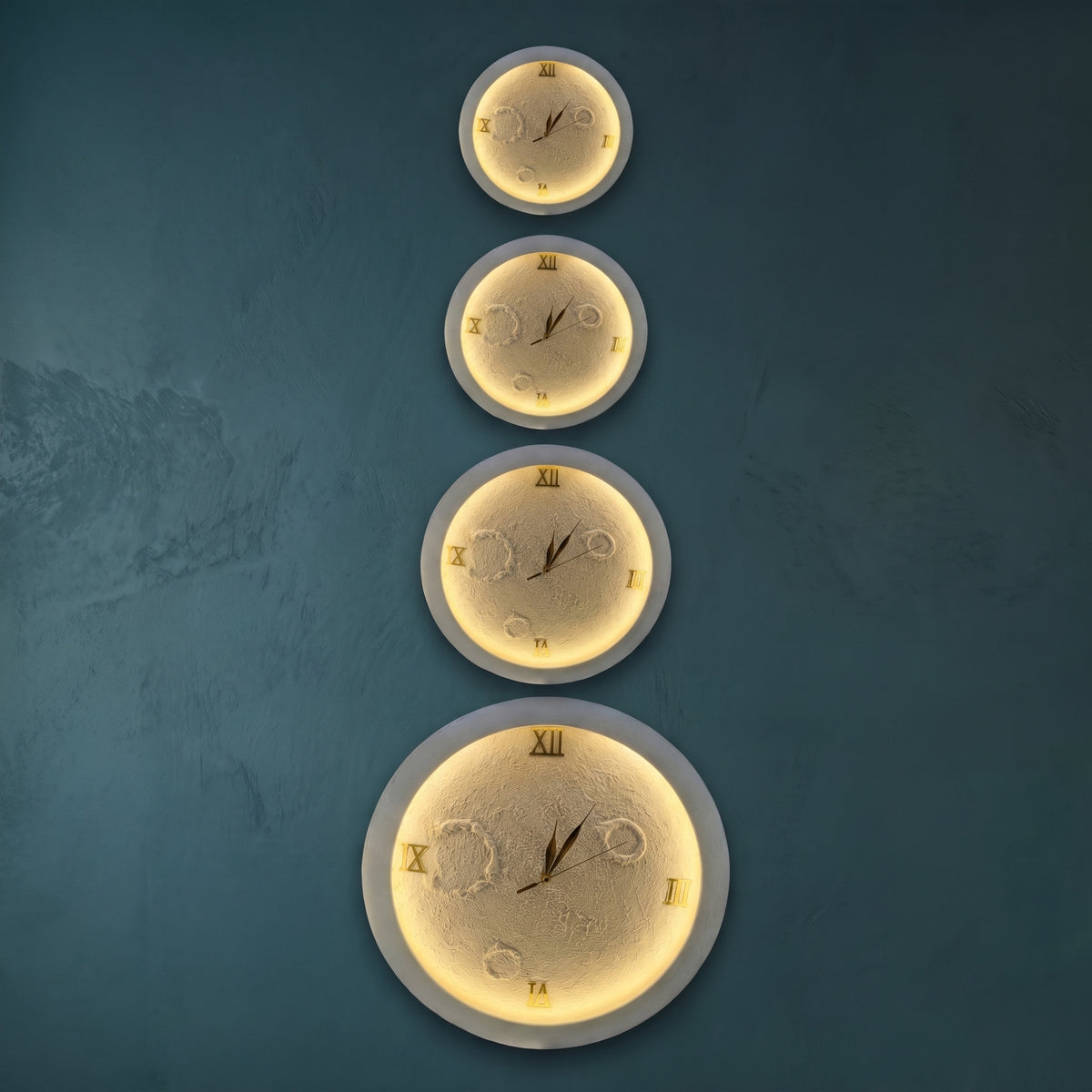 LED Moon Wall Clock