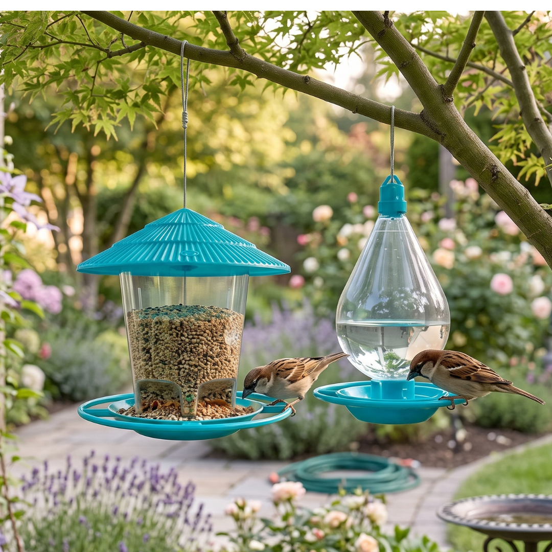 Hanging Bird Feeder and Drinker