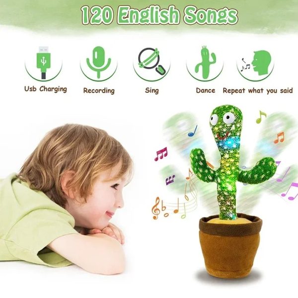 nteractive Dancing Cactus Toy – Singing, Talking, Voice Recording Plush With Usb Rechargeable Function – Fun Educational Gift For Babies And Kids (ages 6 Months & Up) – Rechargeable & With Box ₨922