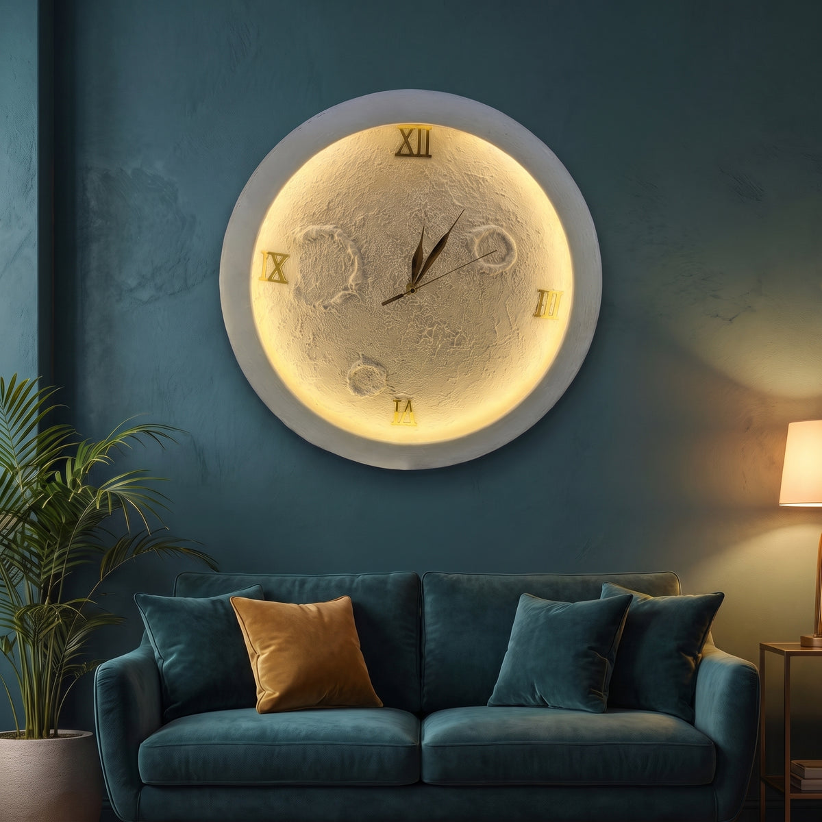 LED Moon Wall Clock