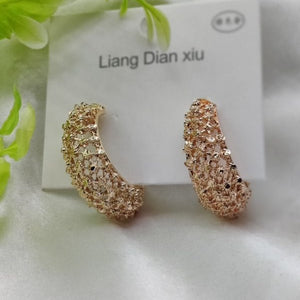 Dazzling Gold Finish Earrings - Belladoux