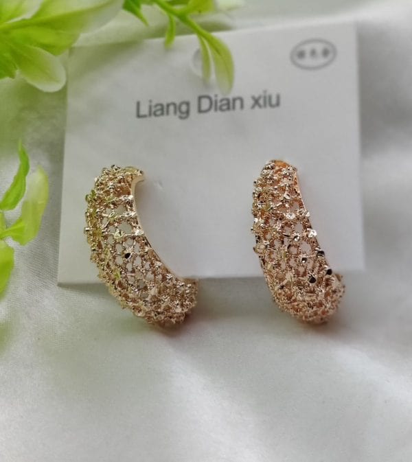 Dazzling Gold Finish Earrings - Belladoux