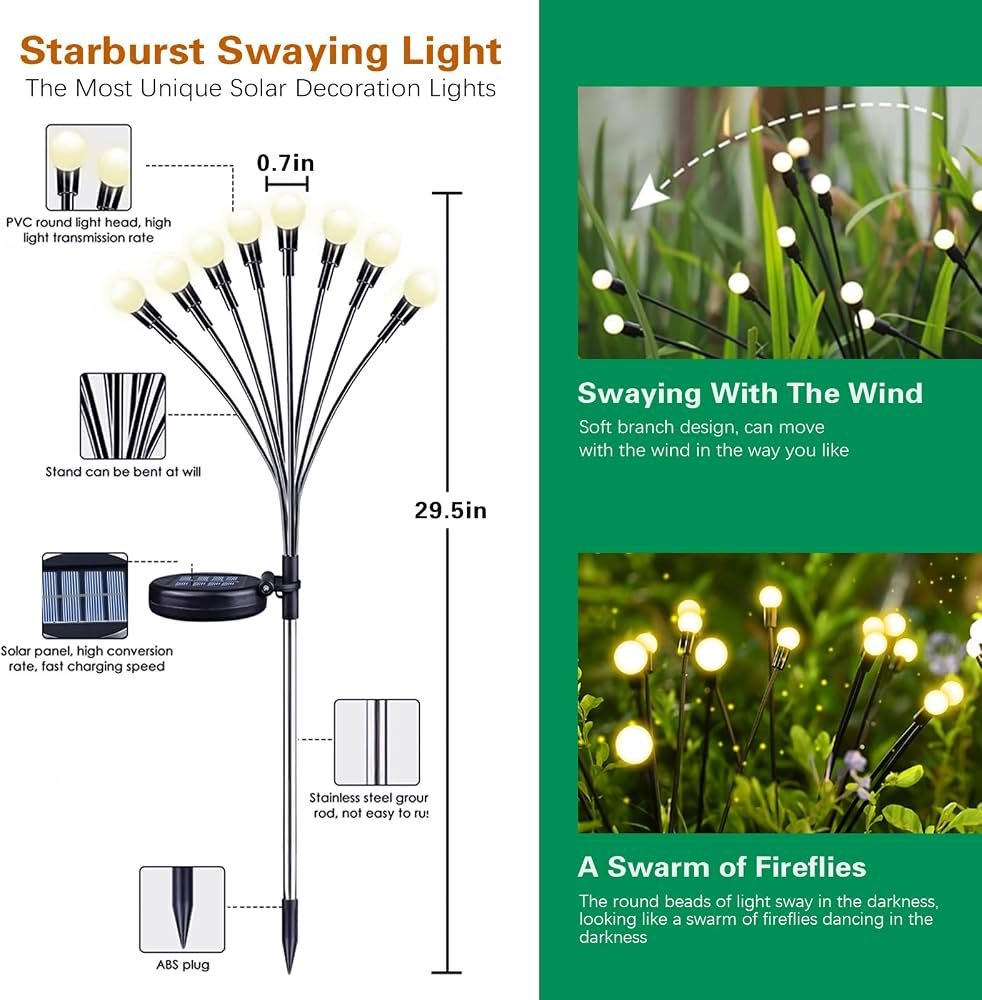 Magic Firefly Solar Garden Lights - 10 Lights