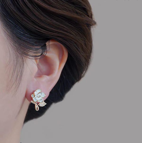 Flower Leaf Korean Zircon Earings