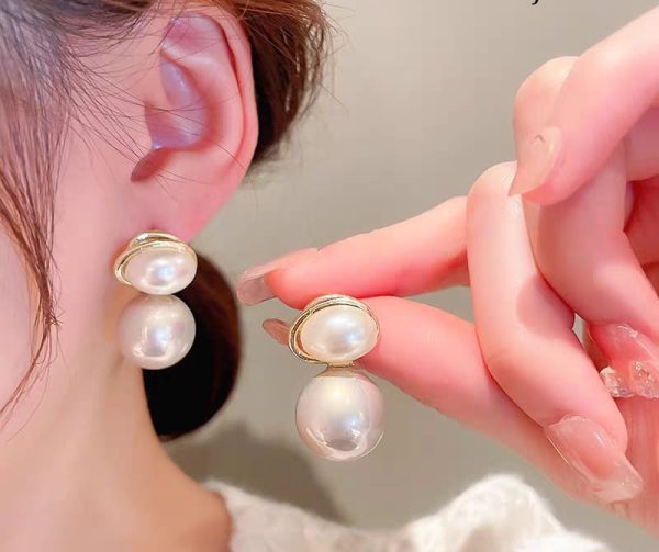 Oval Shape Marble Korean Style Earing
