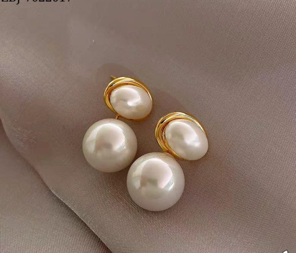 Oval Shape Marble Korean Style Earing