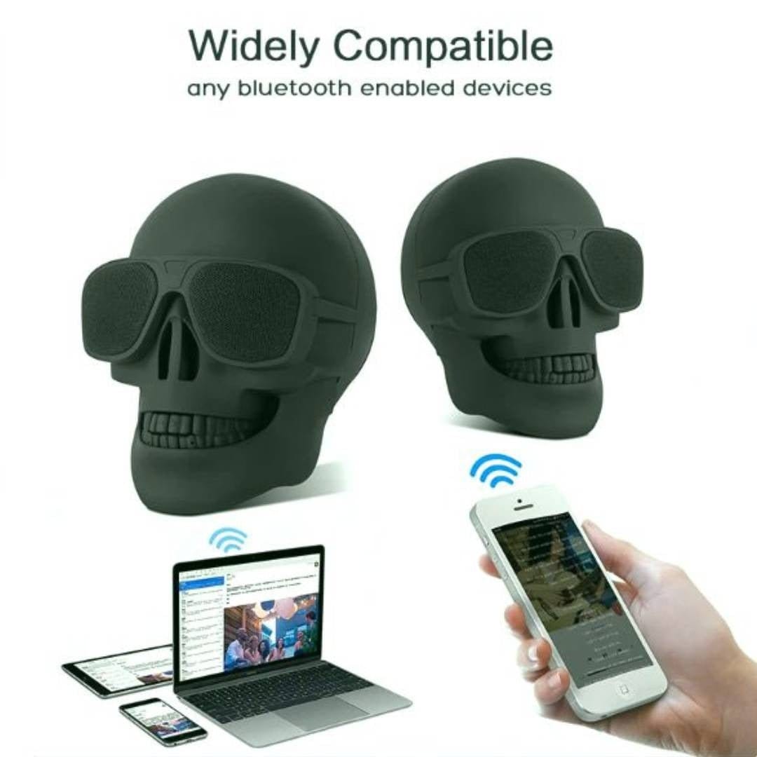 Portable Wireless Bluetooth 5.2 Skull Head Bass Stereo Speaker Skull Speaker - Belledoux