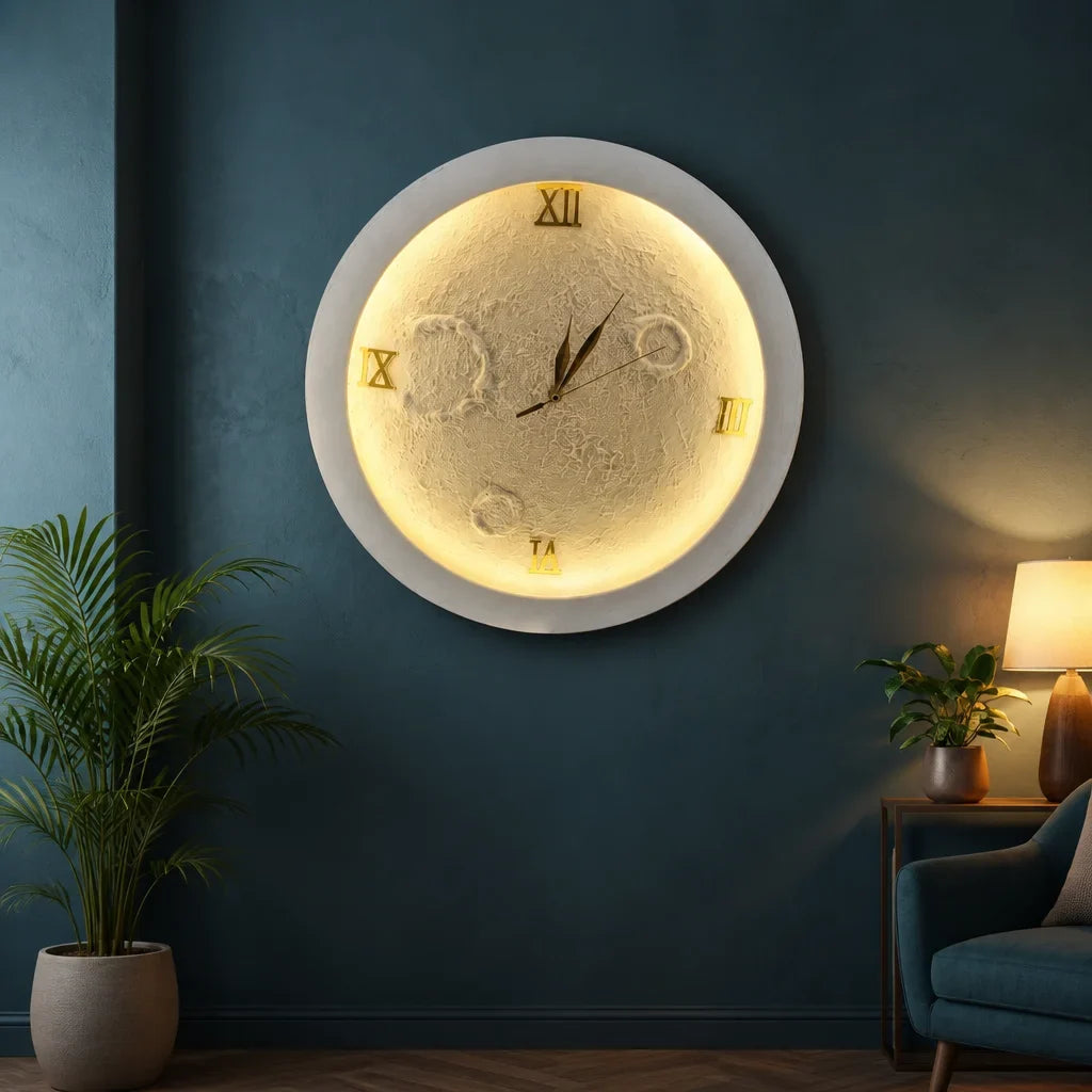 [Scale AI] product_hero — Moon LED Wall Clock