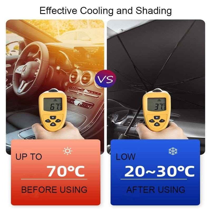 Universal Car Umbrella Sun Shade Cover for Windshield UV Reflecting Foldable Front Car Sunshade Umbrella - Belledoux